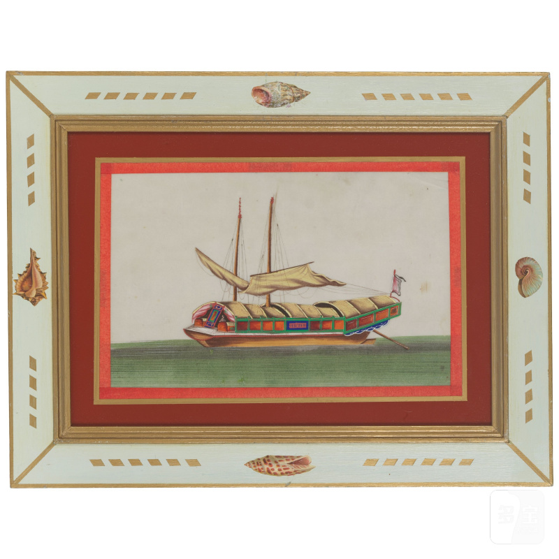 中國畫家 十九世紀 船圖一組十二幅 水粉紙本 鏡框 | CHINESE ARTIST (19TH CENTURY) - 图13